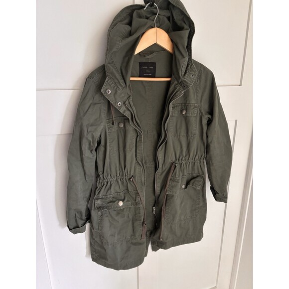 Women’s Love Tree Army Olive Green Khaki Utility Military Jacket Coat Size Small - Picture 4 of 8